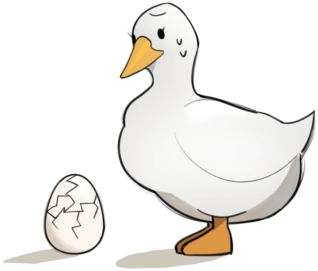 Quanta nervously watching an egg that hasn't hatched