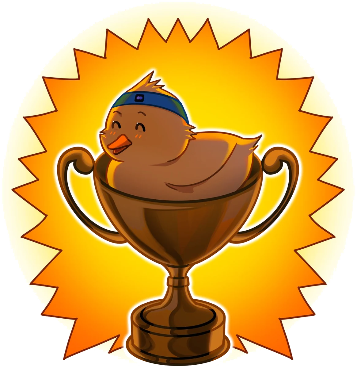 Quanta celebrating inside a trophy